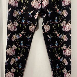 Floral and Bird Print Women’s Leggings
